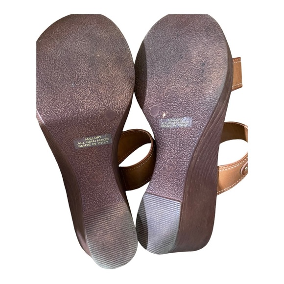 Italian shoemaker womens slip on platform sandal leather color. Size 8.5 - Picture 10 of 12